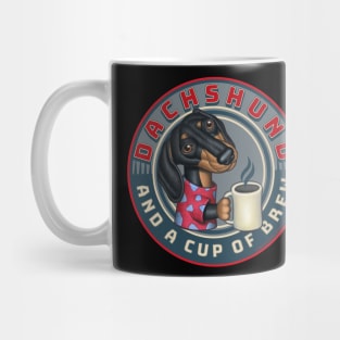 Funny cute Doxie Dachshund cup of coffee Brew tee Mug